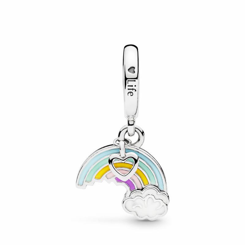 Pandora Australia Rainbow & Cloud Dangle Charm - Sterling Silver | SBKNUL915